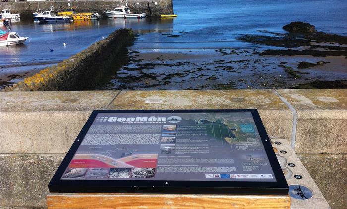 GeoMôn has a number of information board around Anglesey explaining the geology, here in Cemaes harbour, but also at South Stack, Lligwy, Malltraeth,
